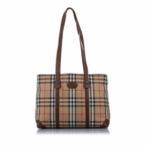 Burberry Haymarket Check Canvas Tote Bag (SHG-15892)