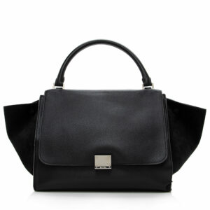 Celine Drummed Calfskin Suede Medium Trapeze Bag (SHF-14205)