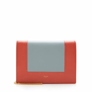 Celine Lambskin Frame Evening Clutch on Chain Crossbody Bag (SHF-14477)