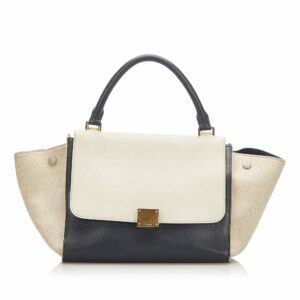Celine Trapeze Bicolor Leather Satchel (SHG-18564)