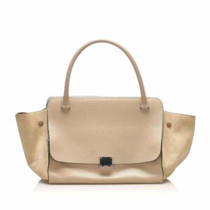Celine Trapeze Double Zip Leather Handbag (SHG-15260)