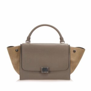 Celine Leather Trapeze Satchel (SHG-13207)