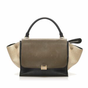 Celine Trapeze Leather Satchel (SHG-13840)