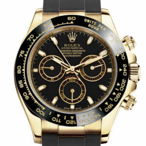 Cosmograph Daytona Black Dial Oysterflex Strap Mens Yellow Watch116518LN 116518