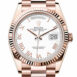  Day-Date 36 White Dial Fluted Bezel 18K Everose gold President Watch 128235