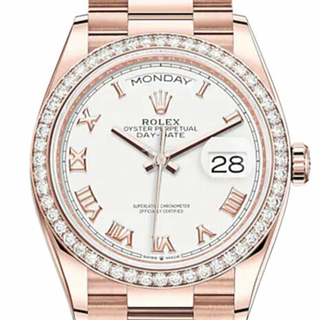  Day-Date 36 White Dial Diamond Bezel 18K Everose Gold President Watch 128345RBR Day-Date 36 White Dial Diamond Bezel 18K Everose Gold President Watch 128345RBR