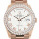  Day-Date 36 White Dial Diamond Bezel 18K Everose Gold President Watch 128345RBR