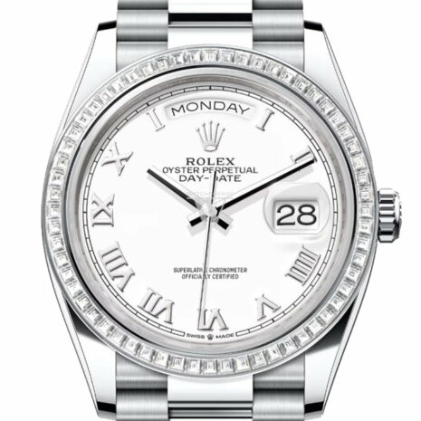  Day-Date 36 White Dial Diamond Bezel Platinum President Watch 128396TBR