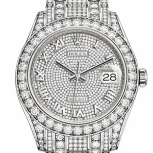 Pearlmaster 39 Diamond Pave Dial Pearlmaster Bracelet White Gold Watch 86409RBR