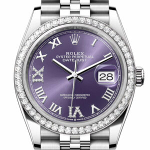 Datejust 36 Aubergine Diamond Dial Diamond Bezel Jubilee Watch 126284RBR 126284RBR-0013