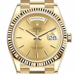 Day-Date 36 Champagne Index Dial 18K Yellow Gold Watch 128238