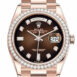  Day-Date 36 Brown ombré Diamond Dial Diamond Bezel 18K Everose Gold President Watch 128345RBR