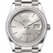  Day-Date 36 Silver Dial Diamond Bezel White gold President Watch 128349RBR