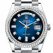  Day-Date 36 Blue ombré Dial Diamond Bezel Platinum President Watch 128396TBR