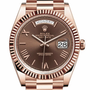 Day-date 40 President Chocolate Roman Dial 18k Rose Gold Men's Watch 228235