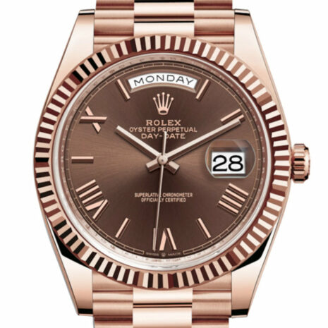  Day-date 40 President Chocolate Dial 18k Rose Gold Men's Watch 228235