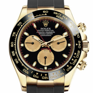 Cosmograph Daytona Black Champagne Yellow Gold Oysterflex Strap Mens Watch 116518LN 116518
