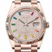  Day-Date 36 Diamond Paved Dial Fluted Bezel 18K Everose gold President Watch 128235