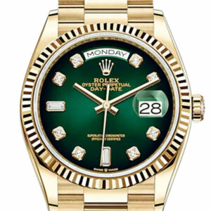 Day-Date 36 Green Ombre Diamond Dial 18K Yellow Gold Watch 128238