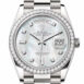  Day-Date 36 Mother of Pearl Diamond Dial Diamond Bezel White Gold President Watch 128349RBR