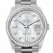  Day-Date 36 Mother of Pearl Diamond Dial Diamond Bezel White Gold President Watch 128349RBR