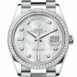  Day-Date 36 Mother of Pearl Dial Diamond Bezel Platinum President Watch 128396TBR