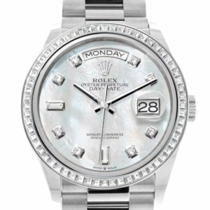 Day-Date 36 Mother of Pearl Dial Diamond Bezel Platinum President Watch 128396TBR