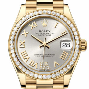 Datejust 31 Silver Roman Dial Diamond Bezel Yellow Gold Ladies Watch 278288RBR 278288RBR-0020