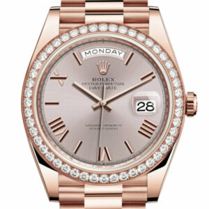 Day-Date 40 Sundust Dial Diamond Bezel 18K Everose gold President 228345RBR
