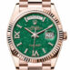  Day-Date 36 Aventurine Diamond Dial Fluted Bezel 18K Everose gold President Watch 128235