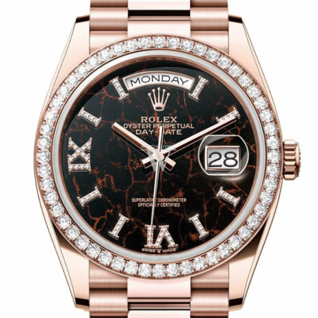  Day-Date 36 Eisenkiesel Dial Diamond Bezel 18K Everose Gold President Watch 128345RBR