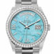  Day-Date 36 Turquoise Diamond Dial Diamond Bezel White Gold President Watch 128349RBR