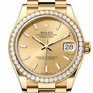 Datejust 31 Champagne Dial Diamond Bezel Yellow Gold Ladies Watch 278288RBR 278288RBR-0022