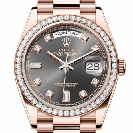  Day-Date 36 Slate Dial Diamond Bezel 18K Everose Gold President Watch 128345RBR