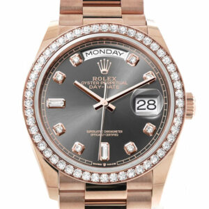 Day-Date 36 Slate Dial Diamond Bezel 18K Everose Gold President Watch 128345RBR
