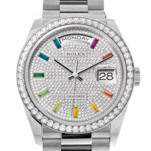 Day-Date 36 Diamond Paved Dial Diamond Bezel White Gold President Watch 128349RBR