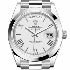 Day-Date 40 White Roman Dial Dome Bezel Platinum President Automatic Men's Watch 228396TBR 228396