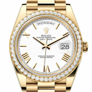  Day-Date 40 White Roman Dial Yellow Gold President Men's Watch 228348RBR