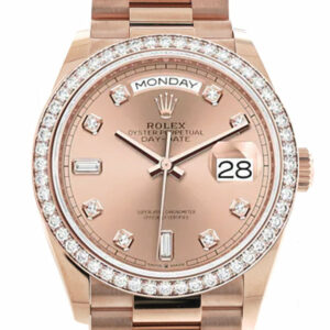 Day-Date 36 Rosé Colour Dial Diamond Bezel 18K Everose Gold President Watch 128345RBR