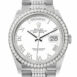  Day-Date 36 White Dial Diamond Bezel White Gold Diamond President Watch 128349RBR