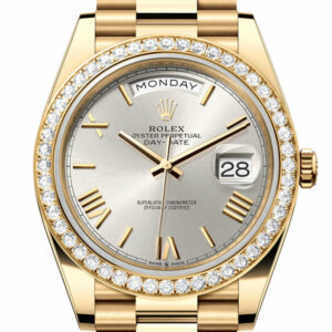  Day-Date 40 Silver Roman Dial Yellow Gold President Men's Watch 228348RBR
