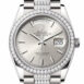  Day-Date 36 Silver Dial Diamond Bezel White Gold Diamond President Watch 128349RBR
