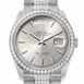  Day-Date 36 Silver Dial Diamond Bezel White Gold Diamond President Watch 128349RBR