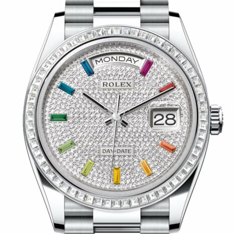  Day-Date 36 Diamond Paved Dial Diamond Bezel Platinum President Watch 128396TBR