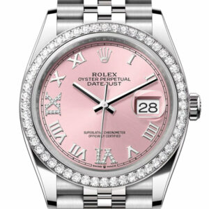 Datejust 36 Pink Roman Dial Diamond Bezel Jubilee Watch 126284RBR 126284RBR-0023