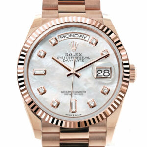 Day-Date 36 Mother-of-pearl Diamond Dial Fluted Bezel 18K Everose gold President Watch 128235