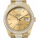  Day-Date 36 Champagne Dial Gold Diamond Bezel Watch 128348RBR-0027 128348RBR