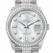  Day-Date 36 Mother of Pearl Diamond Dial Diamond Bezel White Gold Diamond President Watch 128349RBR