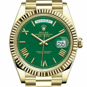 Day-Date 40 Green Roman Dial 18K Yellow Gold President Men's Watch 228238