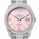  Day-Date 36 Pink Opal Diamond Dial Diamond Bezel White Gold Diamond President Watch 128349RBR